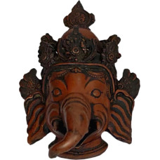 Purpledip Resin Idol Krodhit Ganesha: Dakshin Murti piktas Ganapathi sienos kabo akmens apdaila kaukė (11800)