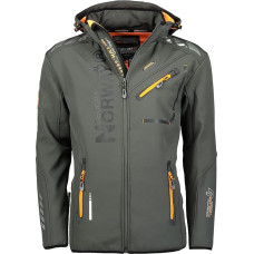 Geographical Norway Rainman Turbo-Dry Vyriška softshell lauko striukė su gobtuvu, tamsiai pilka