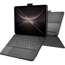 Doohoeek Tablet Keyboard Case for 9-11 Inches, Removable Illuminated Bluetooth Keyboard with Touchpad, Reusable Adhesive, Camera Cut-Out Left, Rechargeable for Android, iPad OS, Windows