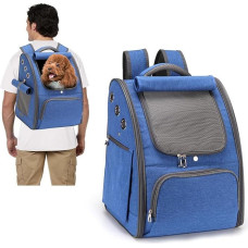 PETCUTE Šunų kuprinė Kvėpuojanti kačių kuprinė Šunų vežimėlis krepšys Sulankstomos naminių gyvūnėlių kuprinės Žygiai kuprinė mažiems šunims ir katėms Mėlyna