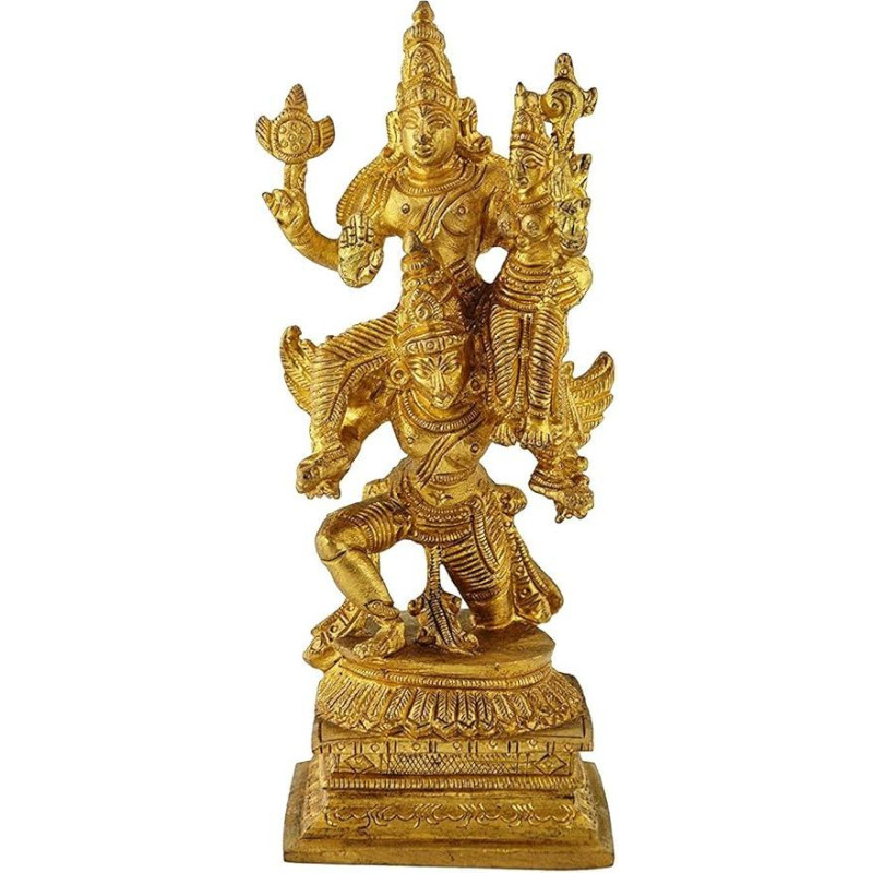 Purpledip retos kolekcijos žalvarinis stabas Garuda, Višnu Vahana Varadaraja Perumal (11233)