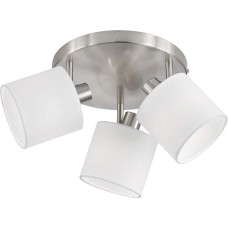 Reality Leuchten Tommy R80333901 Spotlight Bar Matt Nickel Fabric Shade White