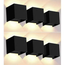 CLAR - Outdoor Wall Light, Outdoor Light, Wall Light, Outdoor Light, LED Outdoor Light, Balcony Lamp, Outdoor Lighting House Wall, Outdoor Lights House Wall, LED Wall Light, 12 W CCT (Pack of 6)