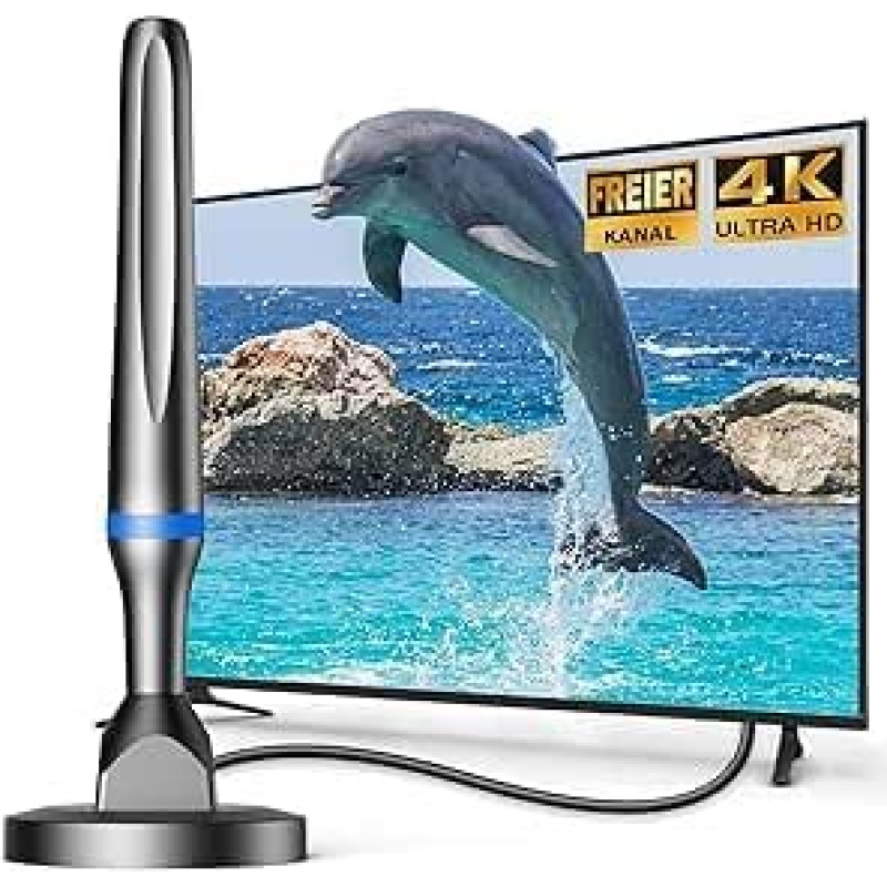 DVBT2 antena - Skaitmeninė vidinė TV antena - DVBT2 vidinė 360 laipsnių priėmimo antena - su magnetiniu pagrindu, palaiko 4K 108P HD kanalus