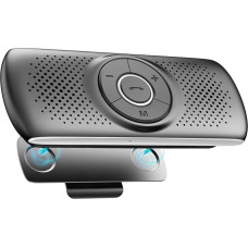AGPTEK Bluetooth 5.0 Handsfree Car Kit Built-in Microphone with Clip for GPS Music TF Card Slot Auto Reconnect Speaker Car IOS Siri & Google Assistant