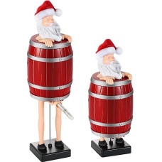 Funny Cigarette Dispenser, Cigarette Holder, Cigarette Case, Home Decoration, Gift for Men, Funny Cigarette Dispenser, Figure Decoration (Santa Claus in a Wooden Barrel)