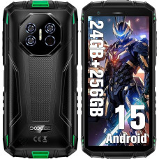 DOOGEE Fire 3 Ultra Outdoor Smartphone Android 15, 24GB RAM + 256GB ROM/2TB Outdoor Mobile Phone Without Contract, 8350mAh Octa Core, 16MP + 20MP Night Vision, 5.5 Inch Construction Site Mobile Phone