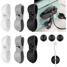 BSITSSS Pack of 10 Cable Organiser, Cable Organiser for Devices, Cable Winder, Self-Adhesive Cable Holder, Cable Organiser, Cable Winder, Self-Adhesive for Kitchen Appliances, Mixer, Rice Cooker, Air