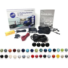 Dolphin Automotive VPS400 Rear View Reverse Sensor 4 Sensors with Extension and Audio Alerts (Gloss Black)