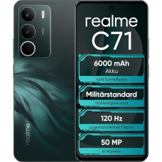 realme C71 4G išmanusis telefonas, 6,67 colių 120 Hz ekranas, 6000 mAh baterija, 6+128 GB vidinė atmintis, 50 MP kamera, aštuonių branduolių T7250 mikroschemų rinkinys, 