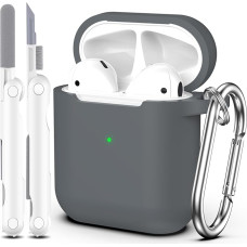 MHYALUDO Compatible with Airpods Case with Cleaning Kit and Keychain, Compatible with Airpods 2nd Generation 2019, 1 Gen 2016, Soft Protection, Compatible with Apple AirPods Case, Pebble
