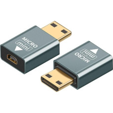 Strhowill 2 x Mini HDMI to Micro HDMI Converter Adapter (4K@60Hz) (Mini HDMI Male to Micro HDMI Female)