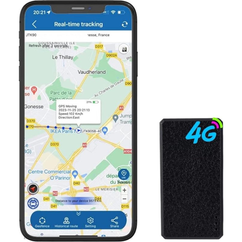 Winnes 4G mini GPS seklys, nešiojamas magnetinis automobilio GPS seklys, mažas GPS sekimo įrenginys su programėle be ABO geografinės apsaugos nuo vagysčių, skirtas automobiliams / pagyvenusiems žmonėms / vaikams / lagaminams / rankinėms