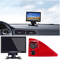 With 7 Inch LCD Monitor, Night Vision HD Double Cameras Parking Aid Camera Brake Light Reversing Camera Replacement for Nissan NV400 X62 X62B/Opel Vauxhall Movano B X62 MKII MK2 MK3/Renault Master III