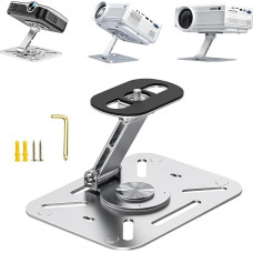 Desktop Projector Stand, 360° Rotating Base, Wall and Ceiling Mount, Easy Installation, 1/4