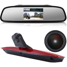 「18 mm Lens Top Quality Reversing Camera + 4.3 Inch Car Rear View Mirror」Brake Light Car Roof Reversing Camera for Vito W447 109 111 114 BLUETEC LWB Box GDI Van Third MPV 2015