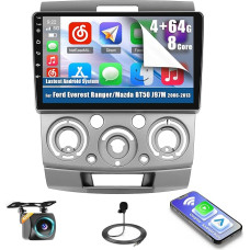 8 Cores Inefala Android 15 Radio for Ford Everest Ranger/Mazda BT50 J97M 2006-2013 with Wireless CarPlay 4+64G, 9 Inch Screen with Android Car 32EQ DSP 59UI FM RDS GPS Bluetooth WiFi SWC AHD