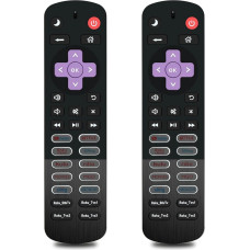 Replacement Remote Control for Roku TV, No Batteries Required, with USB-C Charge, Compatible with TCL, Hisense, Onn & Philips (Including Case, No Stick/Box) (2XROKU)