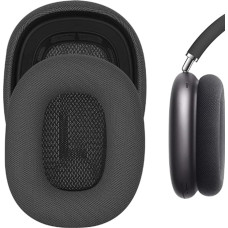 Pakaitinės ausinių pagalvėlės - 3 dalių patogus rinkinys, į kurį įeina 2 tamsiai pilkos spalvos ausų pagalvėlės ir 1 juodas galvos lankelis, suderinamas su 