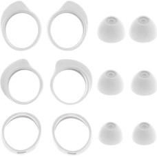 ECSiNG 3 Pairs Earplugs Set Compatible with Samsung Galaxy Buds SM-R170 Wireless Headphones Silicone Non-Slip Earhook Cover Eargels S M L 3 Sizes White