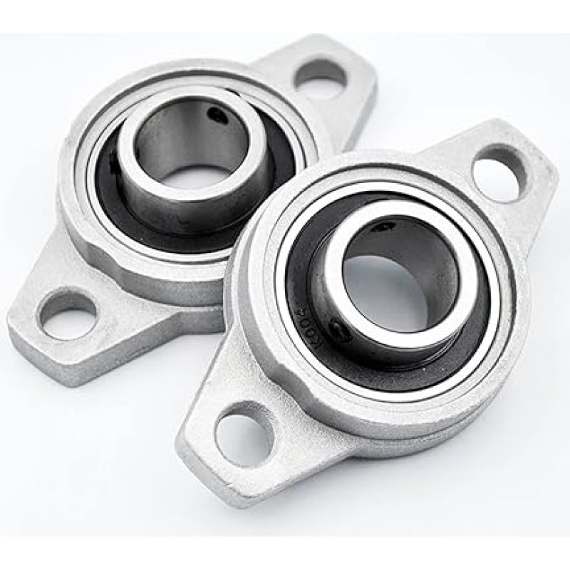 Flansch-Kugellager mit Sohle aus Zinklegierung, Serie KFL, Bohrung 8-20 mm, 2 Stück oder 10 Stück (KFL004 20 mm, 10 Stück)