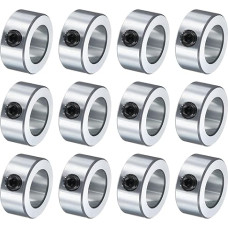 tiekimo žemėlapis Schraubenmanschetten-Set, 1,9 cm Bohrung, verzinkter Karbonstahl, Schaftmanschetten, 3,8 cm Außendurchmesser, 1,4 cm Breite, Schlossachsenmanschette (hohl, leicht), 12-teiliges Set