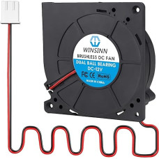 WINSINN DC 120 mm Blower Fan 12 V 12032 Double Ball Bearing 12 Volt Fan Brushless Cooling 120 x 32 mm 2 Pin