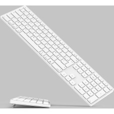 Wireless Bluetooth Keyboard for Mac OS Devices, AZERTY Layout, Scissor Keys for Precise Typing, Rechargeable Battery, Extra 80 Days Battery Life, Compatible with iMac/MacBook