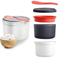 2 l mikrobangų krosnelės ryžių viryklė, maža ryžių viryklė mikrobangų krosnelėje su garintuvu Mikrobangų krosnelės indų bulvių viryklė, puikiai išvirtų ryžių vos per kelias minutes, galima plauti indaplovėje