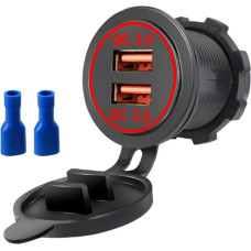 Car Charger, Fydun Dual QC3.0 Quick Charge Dual USB Charging Port Power Supply for 12/24V Car Motorcycle Boat Power Supply such as Mobile Phone Tablets MP3 Camera, Popular