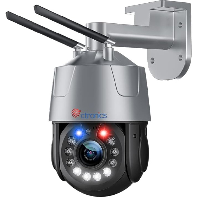 30x optinis priartinimas 5MP ctronics 3G/4G LTE lauko stebėjimo kamera su SIM kortele, PTZ IP kamera lauke su automatiniu greitėjimu, sekimu ir priartinimu, 150 m naktinio matymo funkcija, asmens aptikimo funkcija, dvipusio garso aparatūra, metalinė/ debe