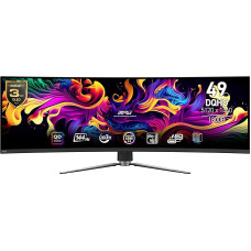 MSI MPG 491CQPDE QD-OLED 49 colių DQHD lenktas žaidimų monitorius - 1800R, 5120 x 1440 Quantum Dot OLED skydelis, 144 Hz / 0,03 ms, 99% DCI-P3, ΔE≤2, 