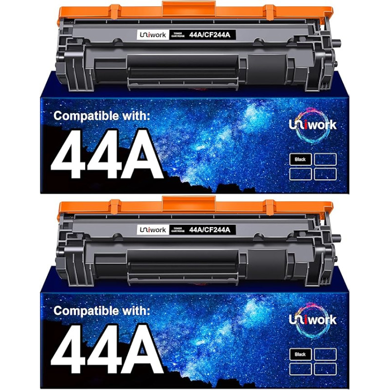 Uniwork 44A CF244A juodos spalvos toneris, skirtas HP Laserjet Pro M15w M16w M15a M16a MFP M28w M28a M29a M29w spausdintuvui (2 vnt.)