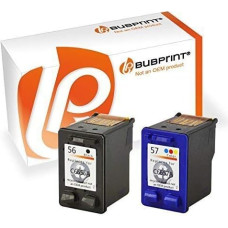 2 suderinamos spausdintuvų rašalo kasetės, skirtos HP 56 + 57 HP DeskJet 450 5145 5150 5151 5550 5552 5650 5652 5655 5850 9650 9670 9680 Officejet 4105 4105 4212 4215 4219 4252 4255 4259 5500 5505 5508 5510 5515 6110