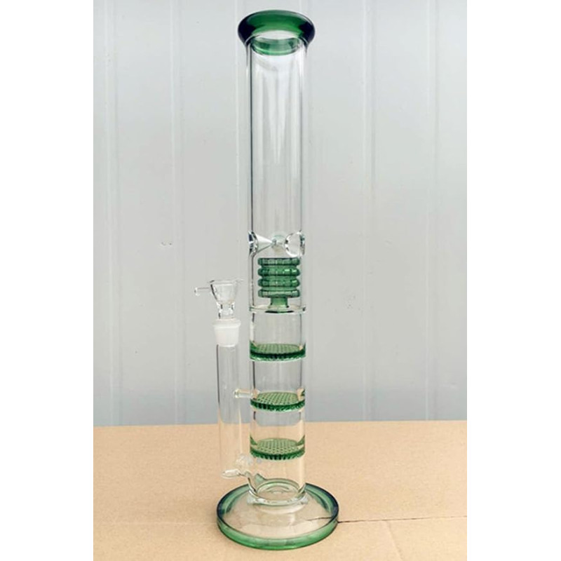 2016 m. Žaliojo stiklo kaljanas Geriausias Percolator Oil Rigs 3 Honeycomb ir Birdcage Bubbler Hookahs 18,8 mm jungtinis perdirbėjas Stiklo vandens vamzdžiai