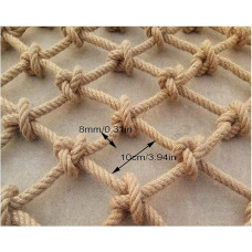Climbing Netting Mesh Braided Rope Net, Hemp Rope Climbing Net, Children's Stairs Anti-Fall Balcony Safety Net, Photo Wall Decoration Partition Ceiling Net, Obstacle Protection Garden Fence Net, 2 x 2