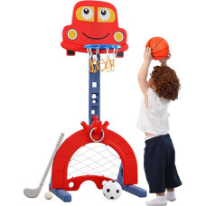 Children's Basketball Stand, Height Adjustable from 124 to 178 cm, Basketball System with Adjustable, Basketball Hoop Football, Football Goal Ball Games, Interactive Learning Toy for Babies, Toddlers