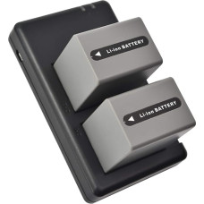 DSTE atsarginių baterijų rinkinys NP-FP90 baterija + dvigubas USB įkroviklis, suderinamas su 