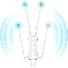 WAVLINK Outdoor WiFi Router 4G LTE with Slot for Nano SIM Card, 1200Mbps Dual Band Wireless Internet WiFi, 4x7dBi Omnidirectional Antennas, Support Router/4G Router/Mix Mode
