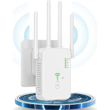 1200 Mbps WLAN stiprintuvas, WLAN kartotuvas, dviejų juostų WiFi signalo stiprintuvas su 1 LAN prievadu, 1 WAN prievadu, WPS, 3dBi x4 antenomis, suderinamas su visais WiFi įrenginiais