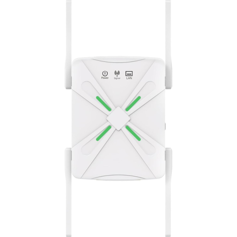 WLAN stiprintuvas, dviejų dažnių juostų WLAN kartotuvas 5GHz 2,4GHz 1200Mbit/s WiFi signalo stiprintuvas su Ethernet prievadu, 4 antenos, interneto stiprintuvo maršrutizatoriaus/AP režimas, suderinamas su visais WiFi įrenginiais