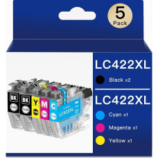 LC422XL LC-422XLVAL Printer Cartridges Compatible with Brother LC-422XL LC422 Cartridges (Black x 2, Cyan x 1, Magenta x 1, Yellow x 1)