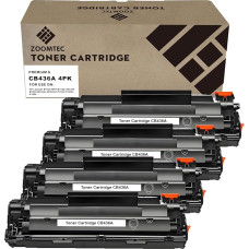 ZOOMTEC Kompatibel für HP CB436A 36A Tonerkartusche für HP Laserjet M1520 P1505 P1505n P1506 M1120 MFP M1120n MFP M1522 MFP M1522n MFP M1522n MFP M1522nf MFP Drucker (4x Schwarz)