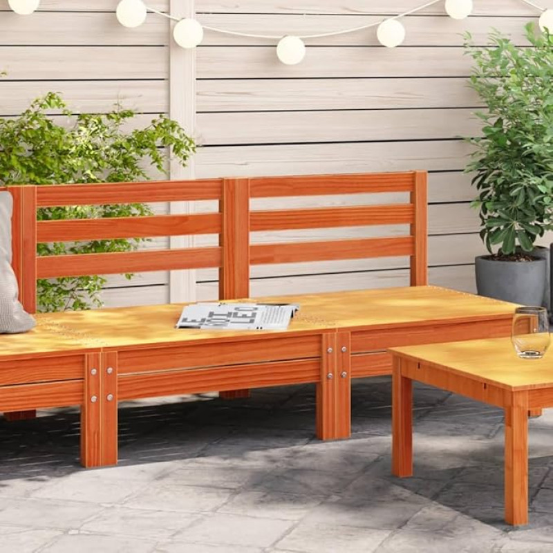 Homgoday Sodo sofos be porankių 2 Pack Brown Wax Solid Pine Wood Lauko lova Sofa Sofa Sofa Sodo sofa Gyvenamasis kambarys Patio lauko baldai