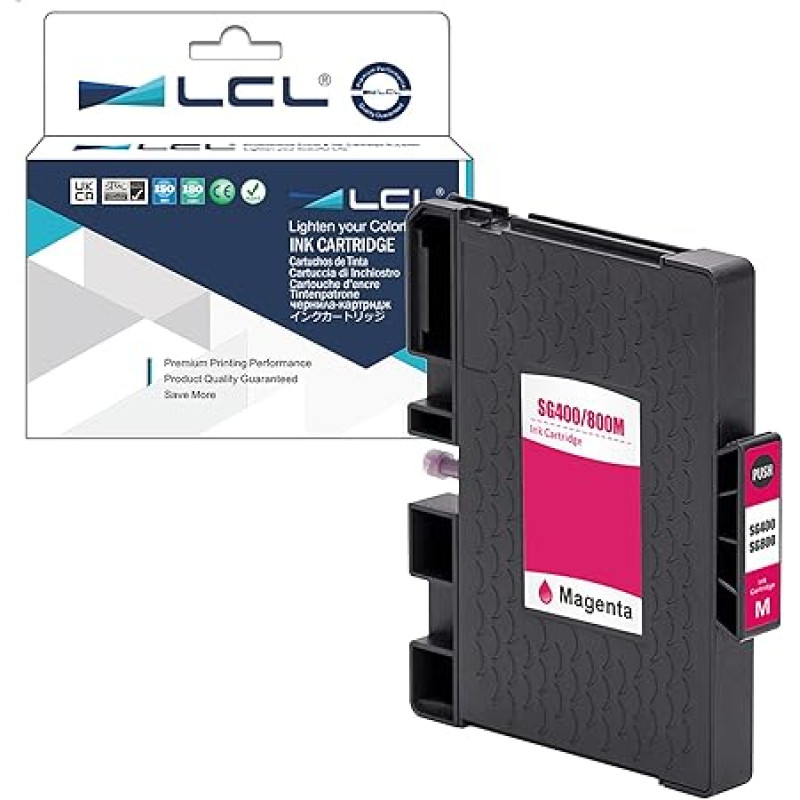 LCL suderinama sublimacinio rašalo kasetė SG400 SG800 PRINTAN Dink didelio našumo rašalas, skirtas Sawgrass Virtuoso SG400 SG400 SG800 SG400NA/EU SG800NA sublimaciniam spausdintuvui RICOH SG3110 (purpurinės spalvos)