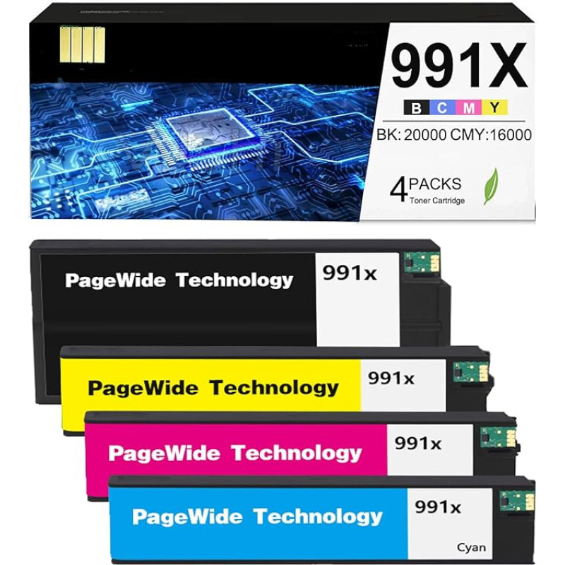 OGOUGUAN Caidi 991X suderinama rašalo kasetė, skirta Pro 750dw 777z MFP 772dn 774dn 779dn (4 vnt.)