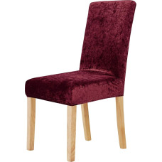 Deconovo Samt Abnehmbare Sitzbezug Stuhlhussen Esszimmerstuhl Stretch Stuhlbezug Stuhlabdeckung Stuhlüberzug 46x46x60 cm Rot 2 Stück
