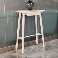 YCYRF Siauras konsolinis staliukas su stalčiumi, 60 cm, aukštas šoninis staliukas, prieškambario lentyna, siauras, komoda, siauras prieškambaris, akcentinis stendas prieškambario ir įėjimo zonai (baltas)