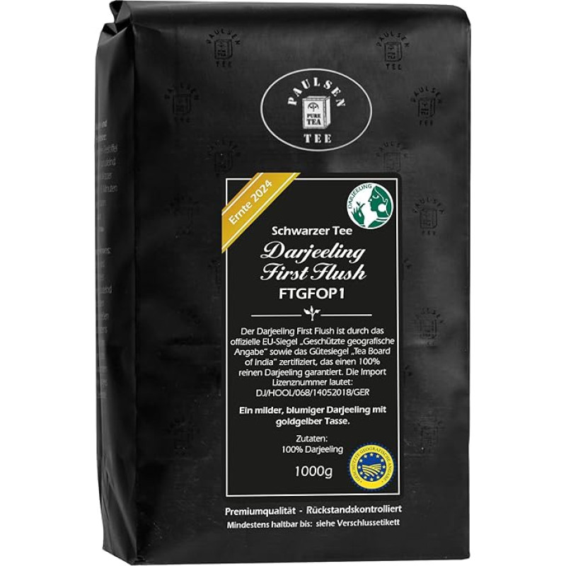 Paulsen Darjeeling First Flush FTGFOP1, derlius 2024, juodoji arbata, 1000 g