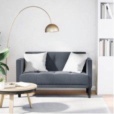 Zweisitzer-Sofa Dunkelgrau 111 cm Samtstoff Komfortables Wohnzimmer Sofa mit Schaumstoff und Feder für Lounge Entspannung oder Kleine Räume